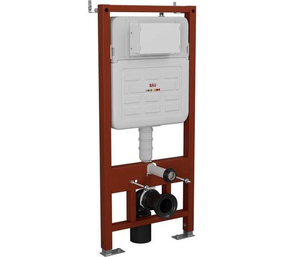 Изображение товара Комплект Bauedge BAU 6 в 1: усиленная инсталляция BAU IDEAL, унитаз подвесной безободковый Bau Dream 53, сиденье дюропласт микролифт, клавиша BAU Round, черная матовая E458103-BL0002-E00115