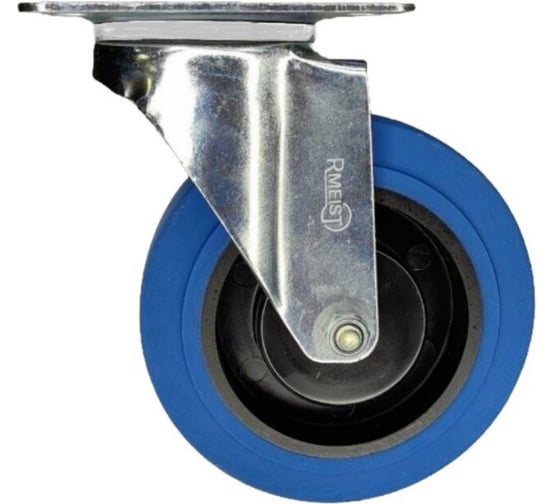 Изображение товара Колесо промышленное с синей термопластичной резиной Rmeist IMS 125 PJP1 S62 blue поворотное без тормоза, 125 мм, крепежная панель P62-105x85 мм, RM00000020ВИ