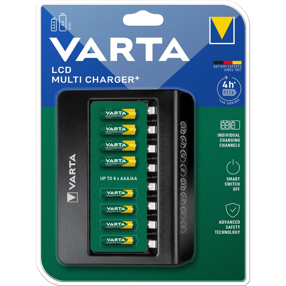 Изображение товара Зарядное устройство Varta LCD Multi Charger+ 57681101401 - 8 каналов, ЖК дисплей