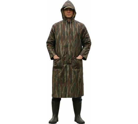 Изображение товара Плащ-дождевик с капюшоном GARDEN SHOW пластик, размер М, расцветка - камуфляж 466636