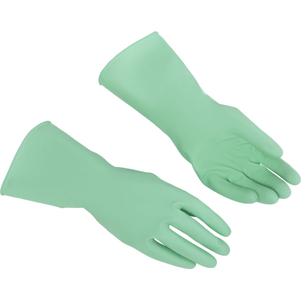 Изображение товара Перчатки многоцелевые латексные VILEDA многоразовые х/б напыл прочные XL (оч.большой) зеленый 174367 703603