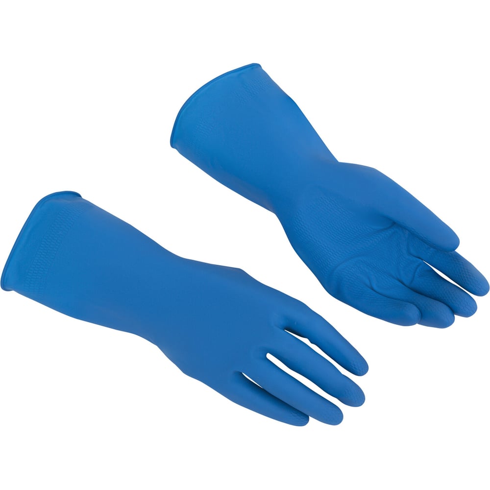 Изображение товара Перчатки многоцелевые латексные VILEDA многоразовые х/б напыление, прочные, S (малый) синий, 174350 703591