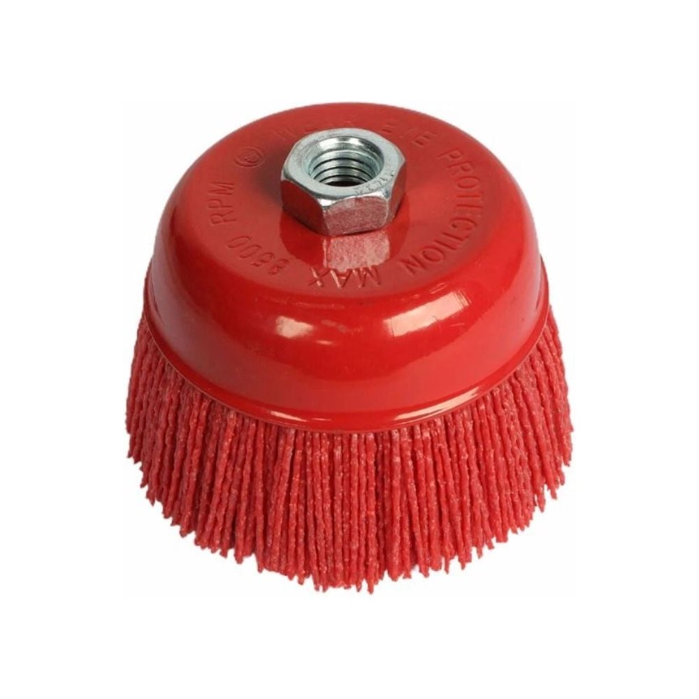 Изображение товара Щетка для УШМ SKYWER (тип чашка) 65 _M14 (нейлоновая с абразив.покрытием проволока 1.3мм) SK-CUPNM1465