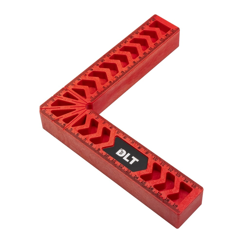 Изображение товара Угольник столярный DLT 160x160 мм красный с двухсторонней шкалой