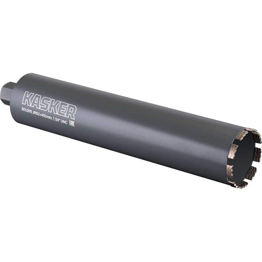 Изображение товара Коронка алмазная Kasker 102х450 мм, 1.1/4 UNC, Professional, 9 сегментов 501.0011