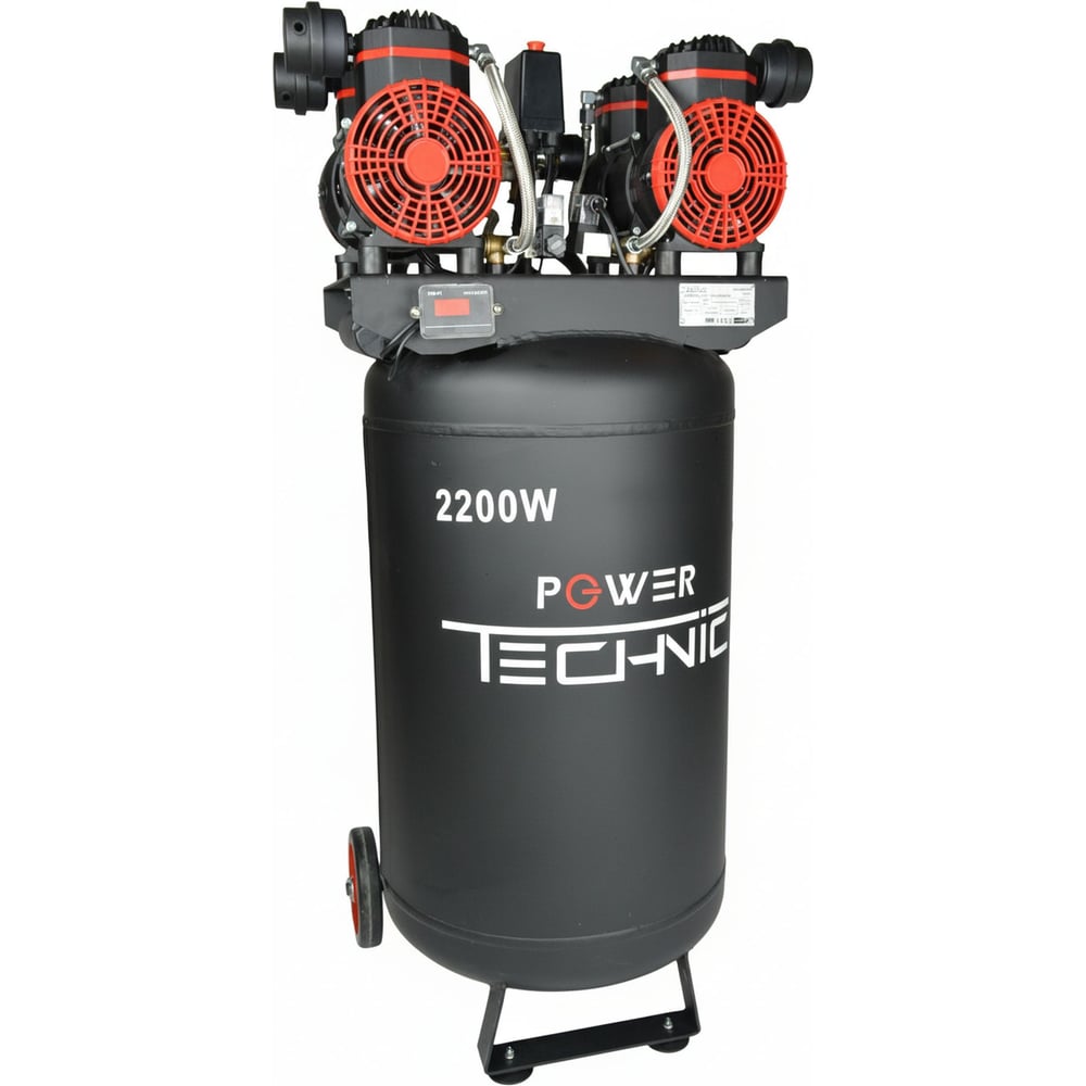 Изображение товара Компрессор POWER TECHNIC безмасляный малошумный с фильтром влагоотделителем ACL480/080V