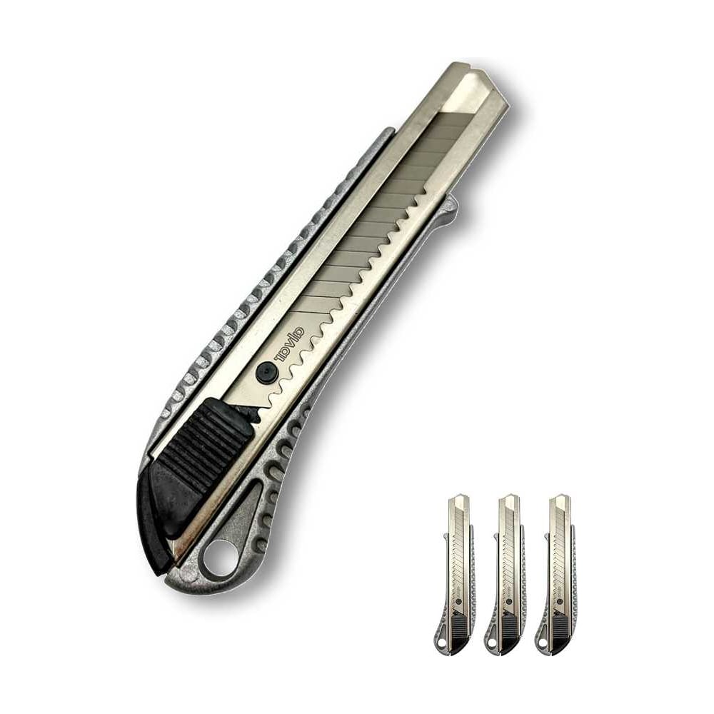 Изображение товара Нож малярный металлический Alvar 18х0.6 мм, комплект из 3 штук AL-K1806A_3