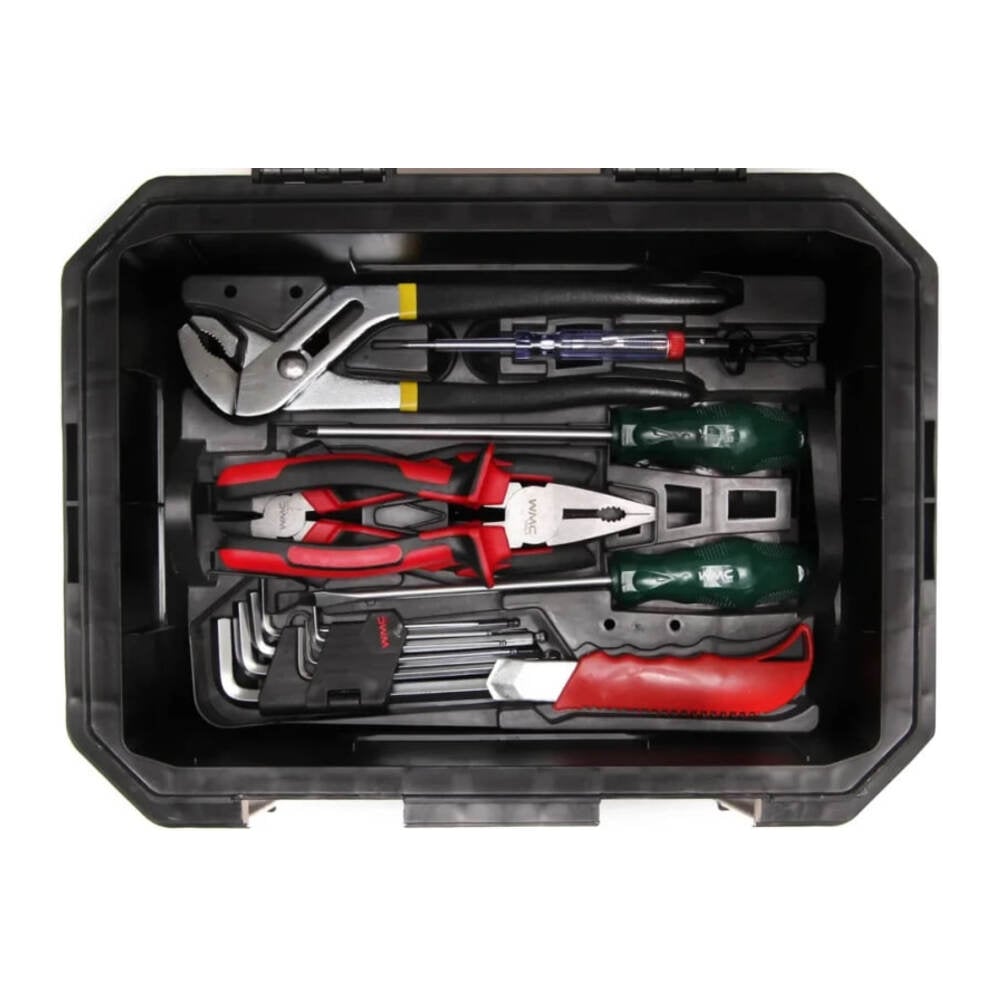 Изображение товара Набор инструментов универсальный WMC TOOLS 7 предметов (набор шестигранников,отвертка-2 шт,отвертка индикаторная,пассатижи переставные, кусачки,нож)в лотке WMC-50707WMC(47654)