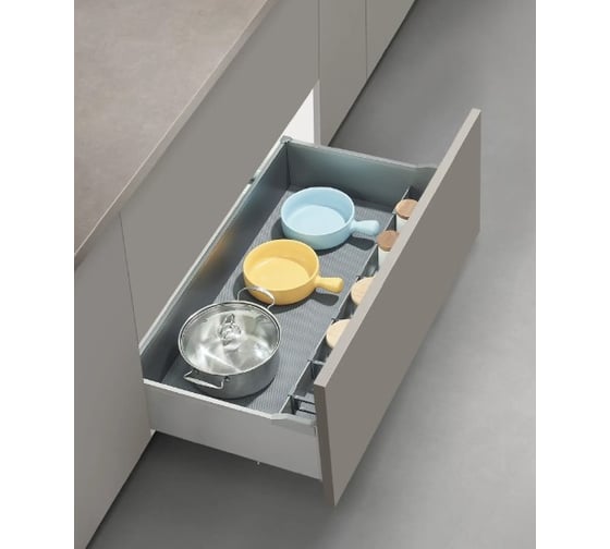 Изображение товара Корзина для габаритной посуды Mebax Griza series, выдвижной фасад, 600 мм, серый 36366000 00-00003547