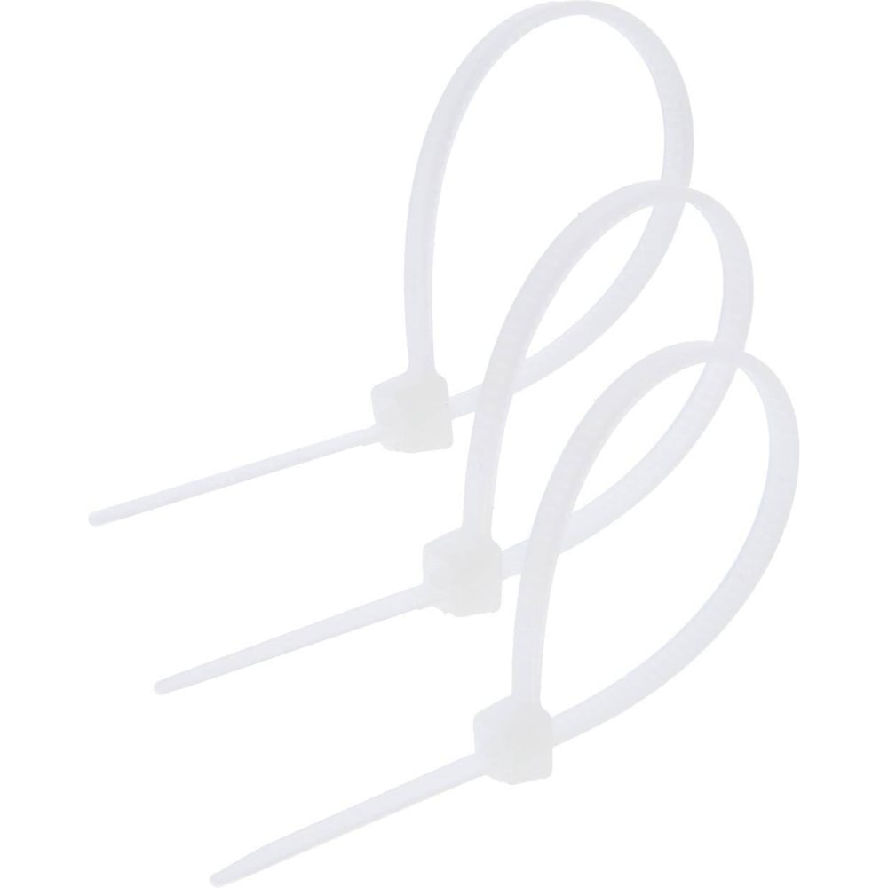 Изображение товара Стяжка нейлоновая HIMPT белая 4х200 мм (3,6х200 мм) пластиковая (100 шт) 00-00007932