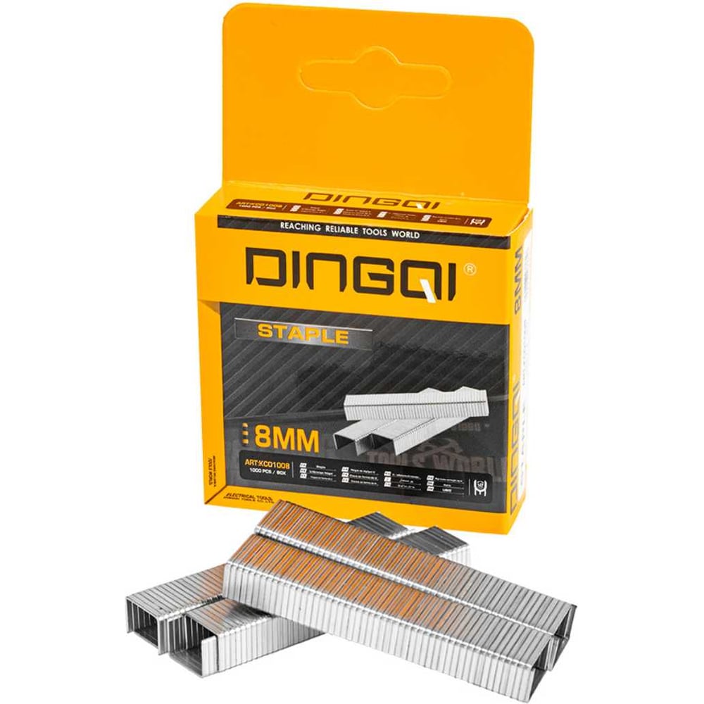 Скобы для мебельного степлера тип 53 DINGQI 10x0,8 мм 1000 шт KC01008