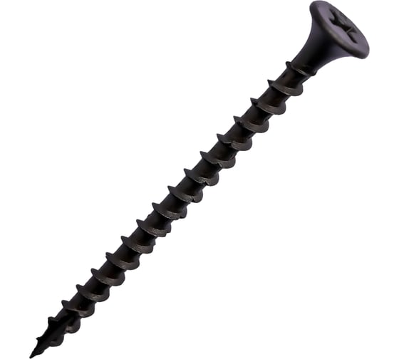 Изображение товара Шуруп гипсокартон-дерево FASTNR 3.5X55, редкая резьба, потайная головка, фосфатированные, с насечкой, 1000 штук FRB3555CT