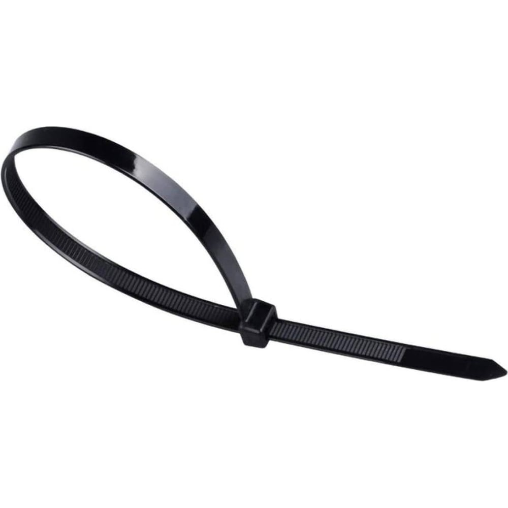 Изображение товара Стяжка нейлоновая HIMPT чёрная 4х200 мм (3,6х200 мм) пластиковая (100 шт) 00-00008958