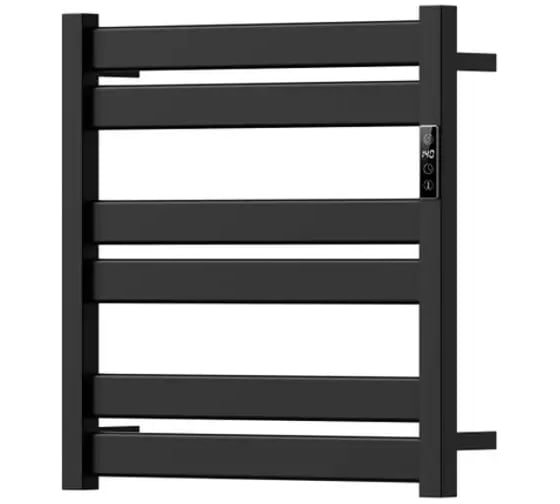 Изображение товара Полотенцесушитель дизайнерский электрический Bauedge BAU Elite Black 53х52, подключение справа, черный матовый AF0034