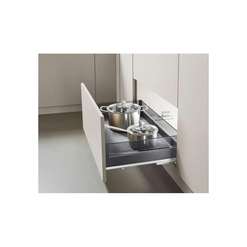 Изображение товара Корзина для габаритной посуды Mebax Premium Line, выдвижной фасад, 600 мм, серый 51366000 00-00003522