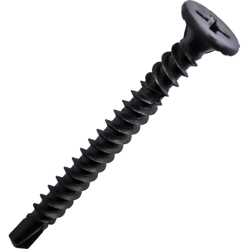 Изображение товара Шуруп гипсокартон-металл FASTNR с буром 3.9X38, частая резьба, потайная головка, фосфатированные, 200 штук FR071