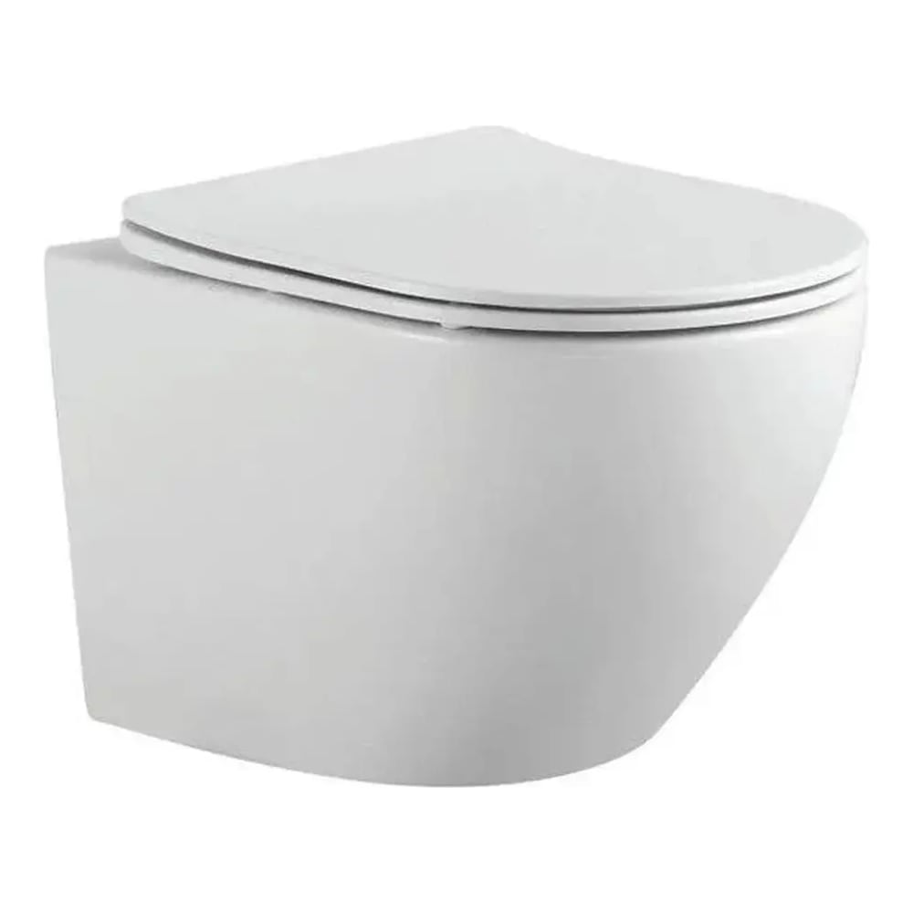 Изображение товара Унитаз подвесной безободковый Bauedge Bau Dream 53, сиденье дюропласт микролифт BL0002