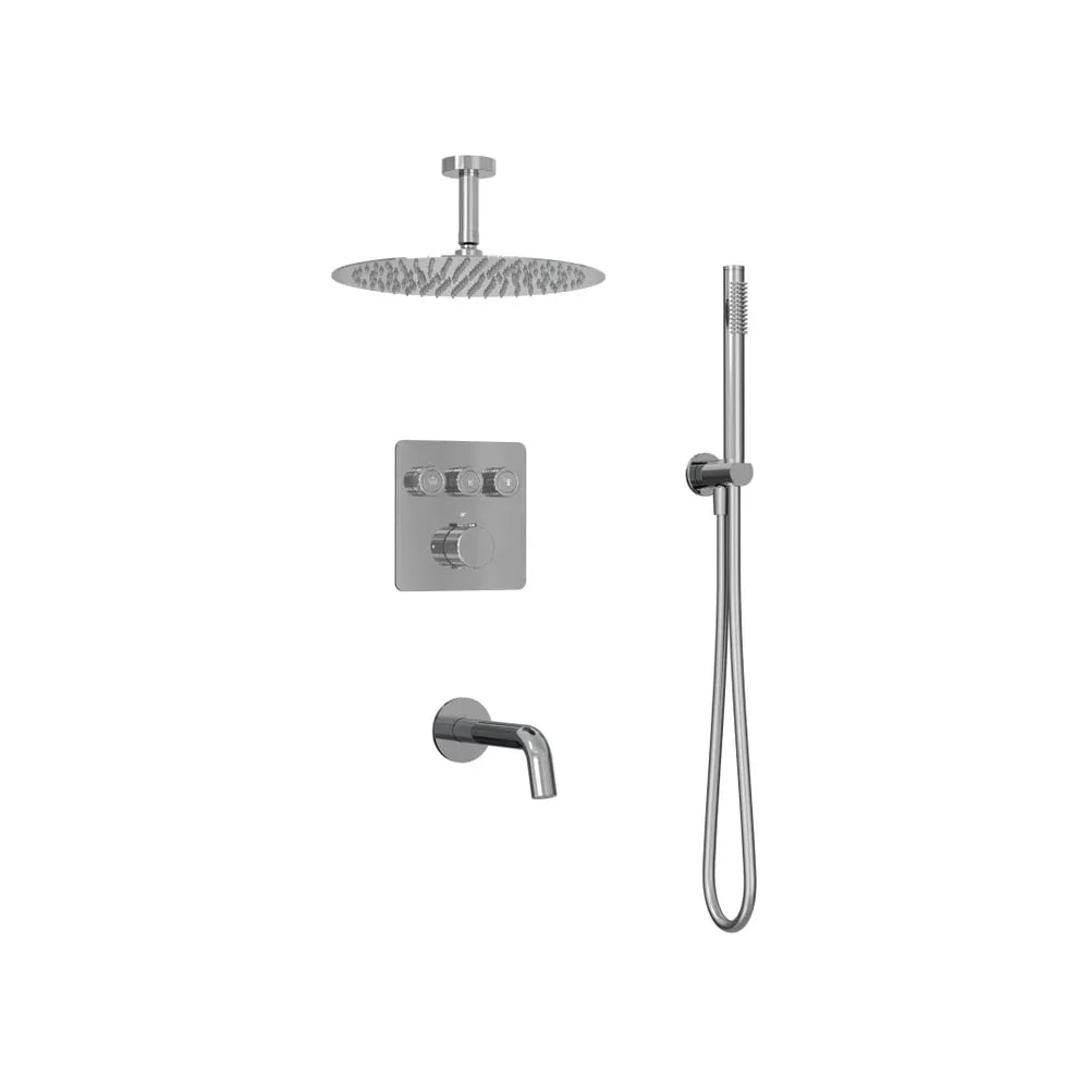 Изображение товара Душевая система скрытого монтажа для ванны и душа  Tissage  на 3 потока (комплект с монтажным блоком), хром Milleau TERMO 3SBIT/802-CR