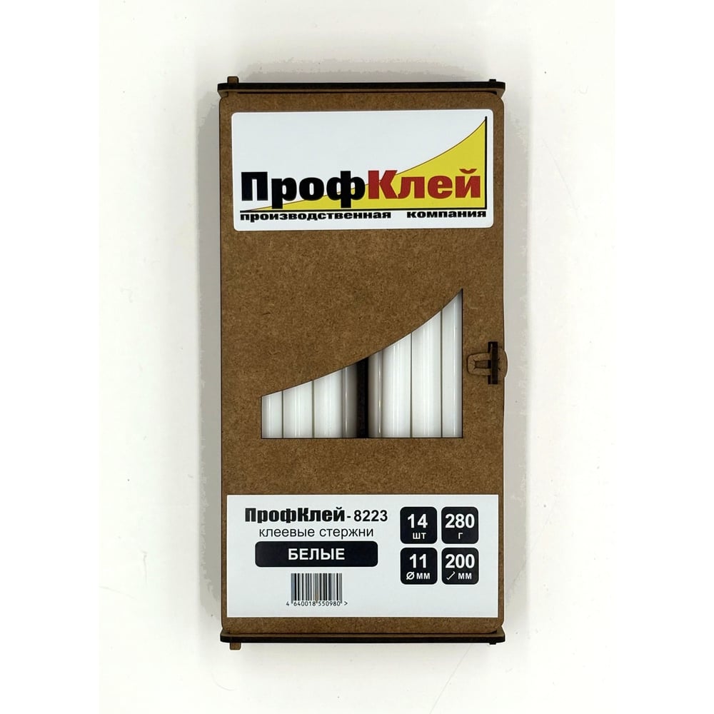 Изображение товара Клеевые стержни ПрофКлей 8223 белые, 11х200 мм, 14 шт, 280 г RU.8223.W