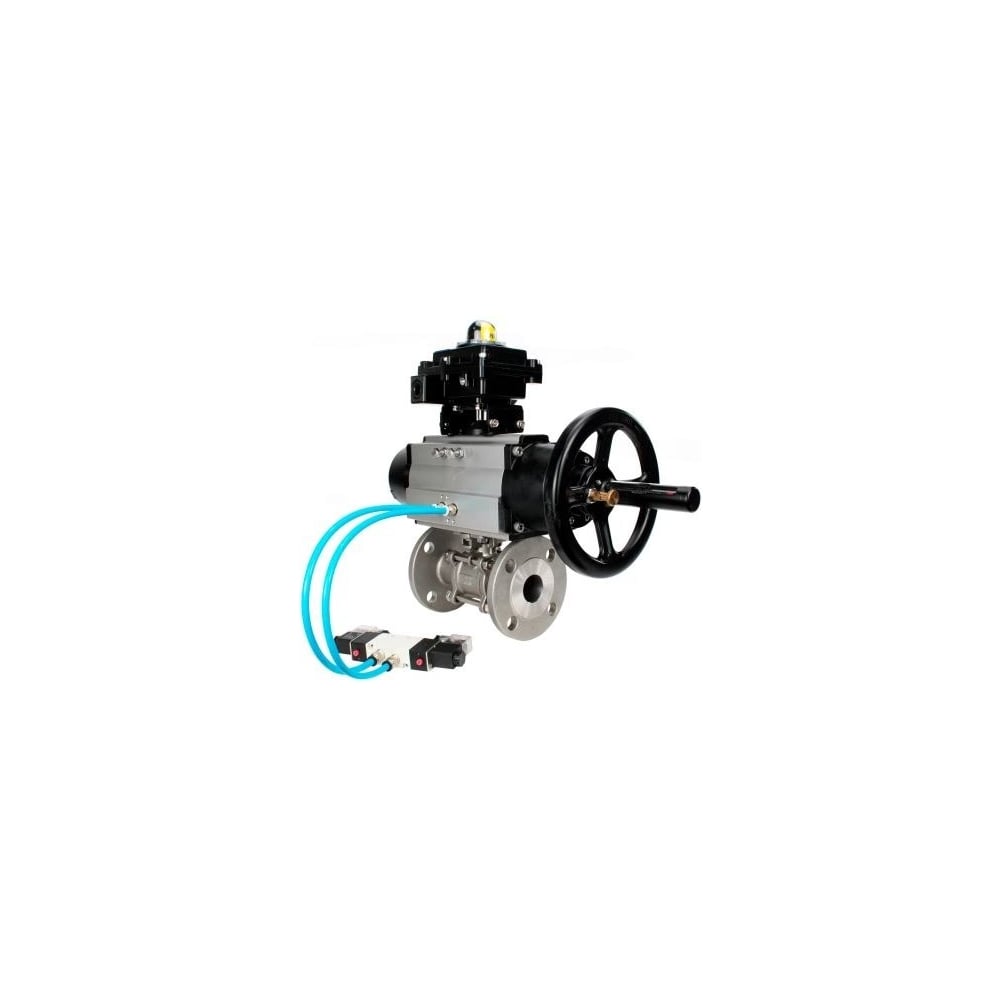 Шаровой кран DN.ru КШФПТ.304.180 Ду65 Ру25, фланц., PTFE, пн.привод DA-105-1, пн.распред PND1-S2EM-52-2-T10-220VAC, БКВ LSB-410-02ExM12-250 D160-81034
