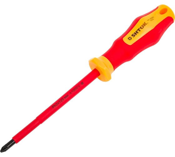 Изображение товара Диэлектрическая крестовая отвертка SHTOK 1000В Ph2x125 мм 09206