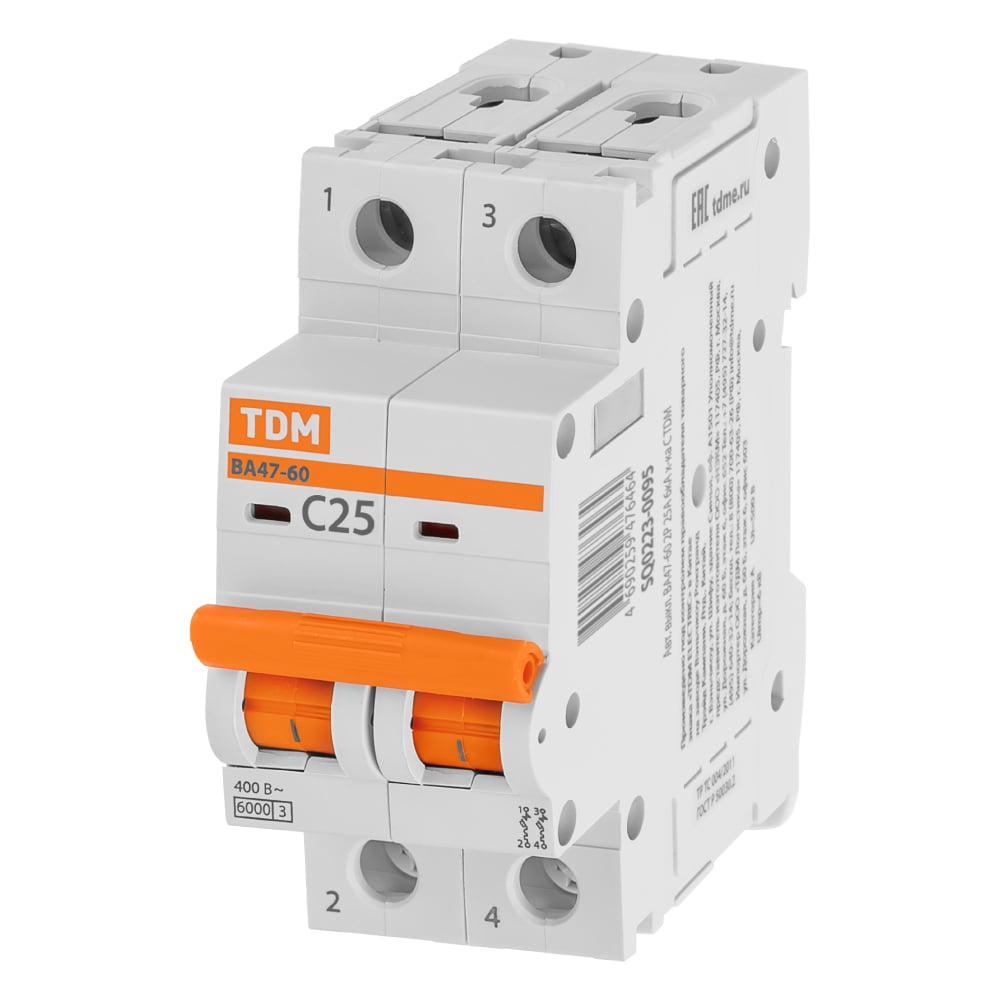 Изображение товара Автоматический выключатель VА47-125 4Р 20А 15кА для DIN-рейки