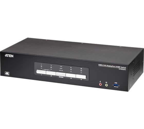 Изображение товара Переключатель KVM ATEN 4-портовый USB 3.0 4K DisplayPort для УВД CS1924ATC-AT-G