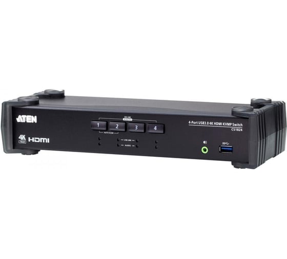 Изображение товара Переключатель KVM ATEN KVM+Audio+USB 3.1 Gen1, 1 user USB+HDMI- 4 cpu USB+HDMI CS1824-AT-G