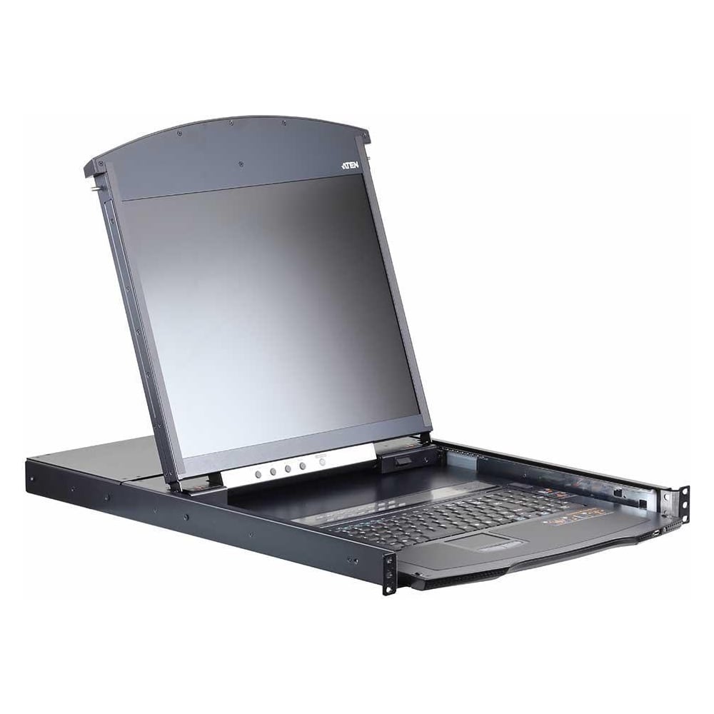 Изображение товара Переключатель KVM ATEN электрон., 1 local user USB/VGA/DVI-D консоль LCD 19+32 IP user/16 cpu (PS2/USB/Sun+VGA)/RS232, без модулей, 1 KL1116VN-AXA-RG