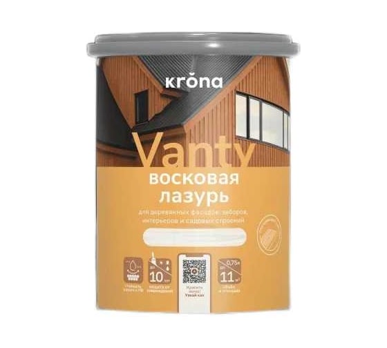 Изображение товара Лазурь восковая KRONA VANTY 2.5, белый 66323576