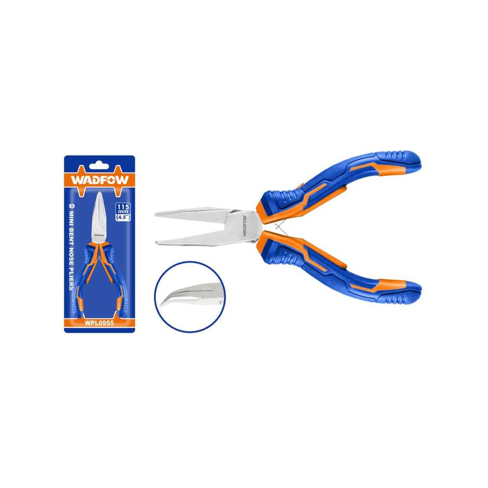 Изображение товара Длинногубцы WADFOW 115 мм с яркими рукоятками для точных работ