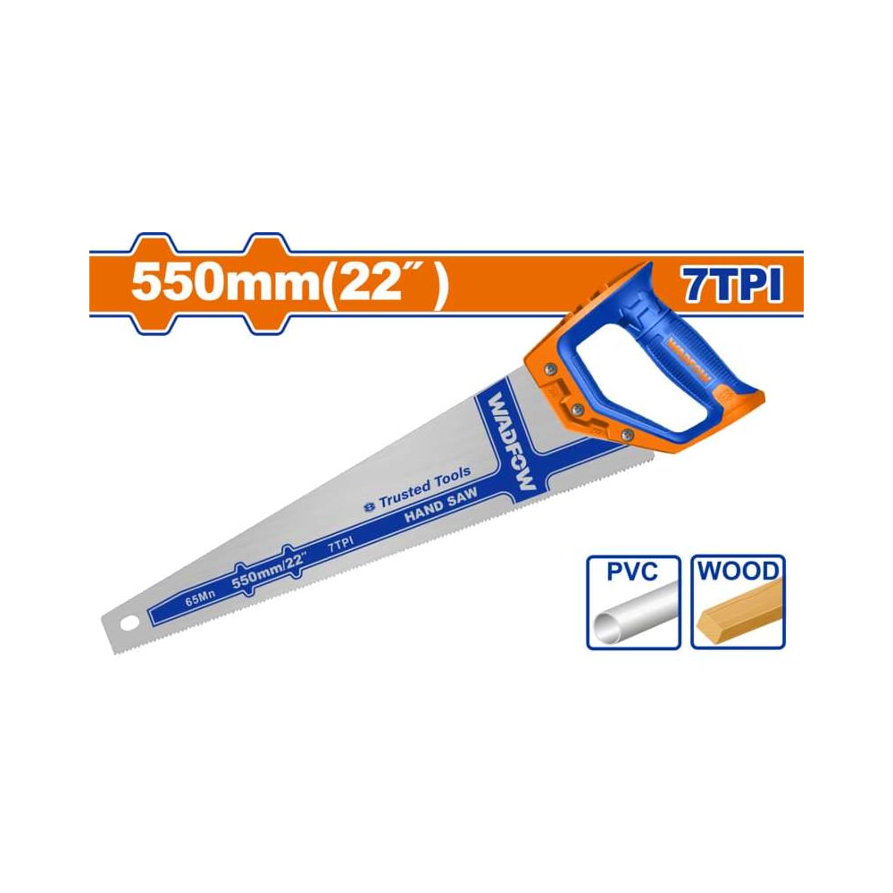 Изображение товара Ножовка по дереву WADFOW 550 мм 7TPI 6/24 WHW1122