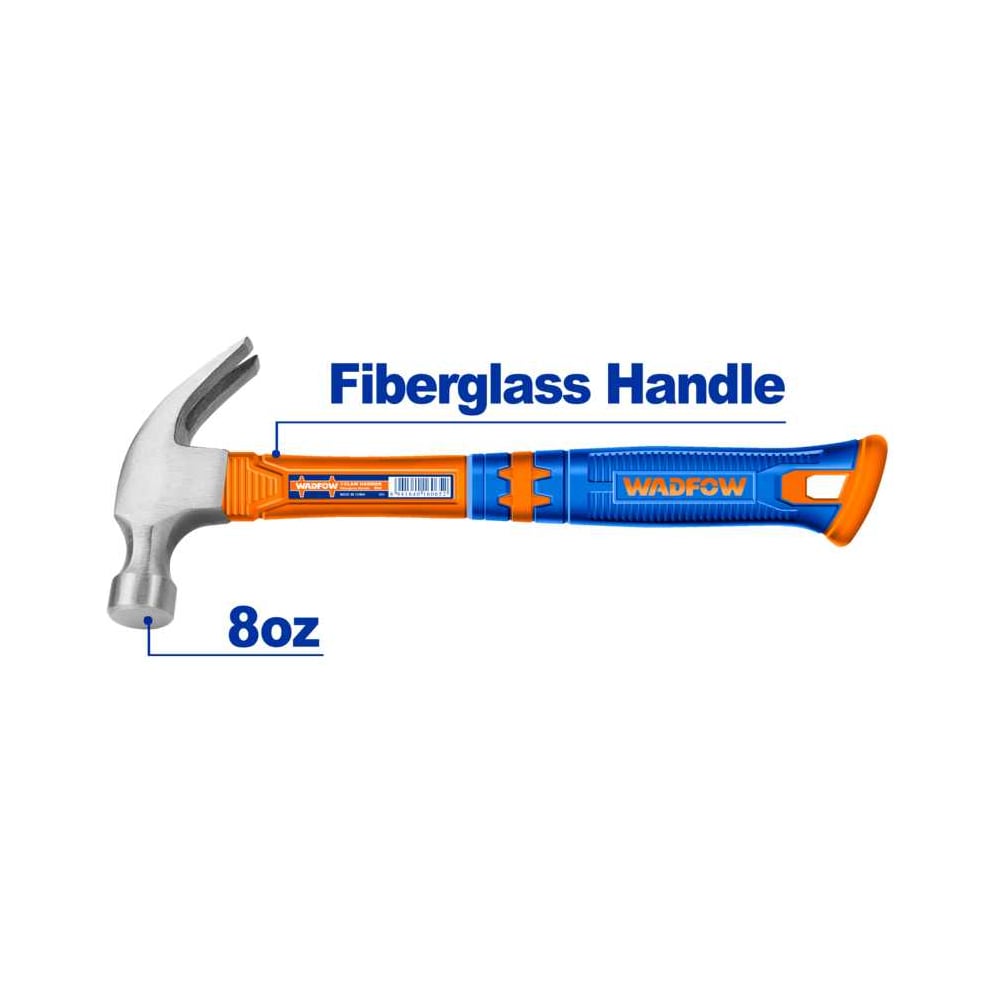 Изображение товара Молоток-гвоздодер WADFOW 220 г для столярных работ и ремонта