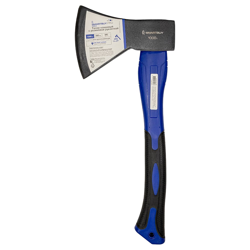 Изображение товара Топор кованный Smartbuy 1000 гр, фибергласс, антивибр. ручка PRO TOOLS () SBT-PRO-AX-1000