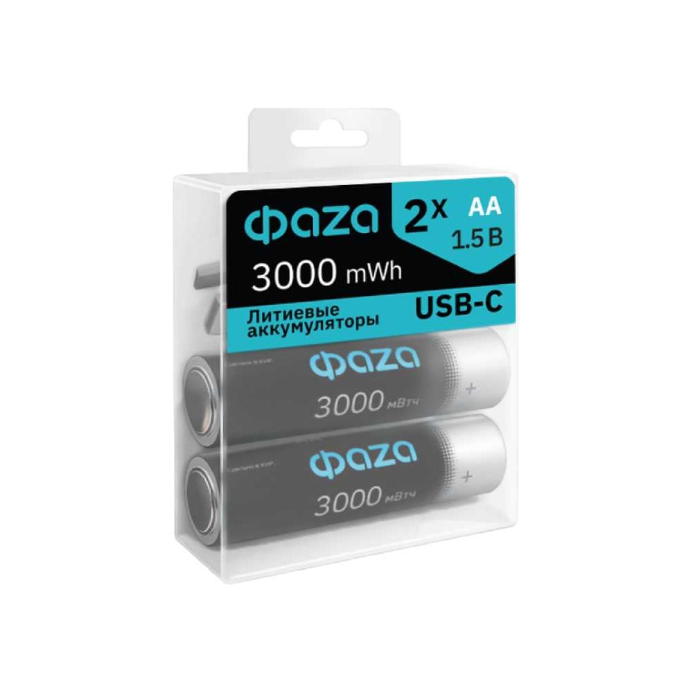 Изображение товара Аккумулятор AA/LR6 2000 мАч Li-Ion с Type-C зарядкой