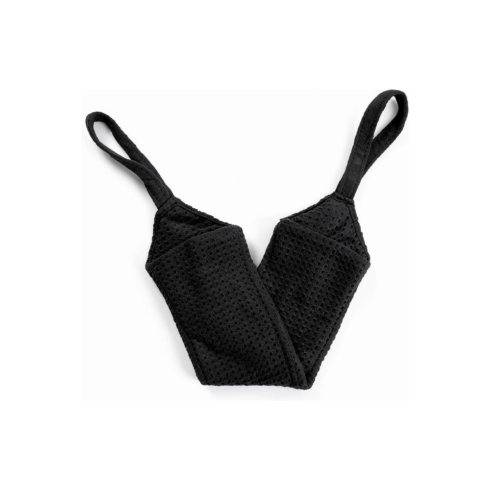 Изображение товара Мочалка длинная рельефная VIVAL для лица и тела черный 405x15 мм