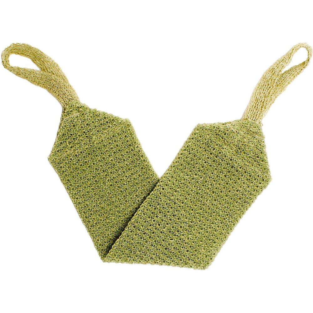 Изображение товара Мочалка-стрейч массажная VIVAL с ручками, оливковая 47405