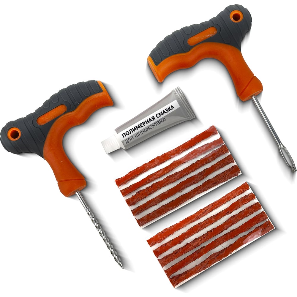 Изображение товара НаборTopAuto TA-SHN003 для ремонта бескамерных шин — комплект с шило, клеем, жгутами