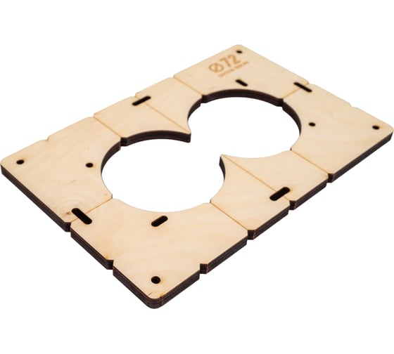 Изображение товара Шаблон для сверления подрозетников на 2 отверстия диаметром 72 мм, толщина фанеры 8 мм РОТОР 2shablon72