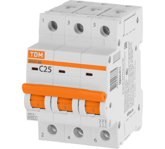 Изображение товара Автоматический выключатель TDM ELECTRIC ВА47-125 1Р 125А 15кА х-ка D SQ0223-0111