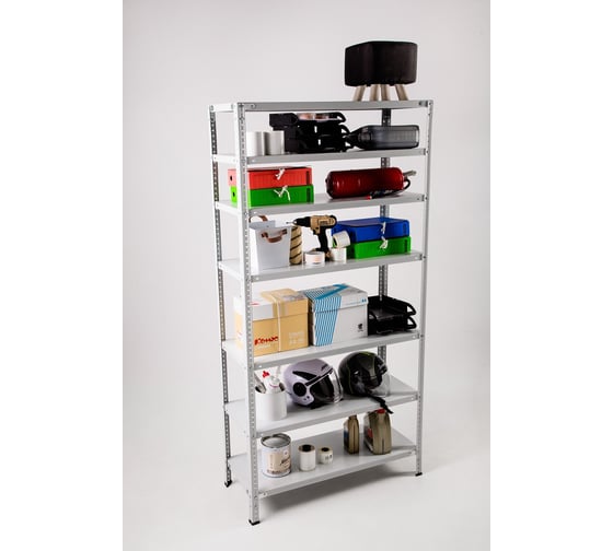 Изображение товара Стеллаж ООО ФУРАМА СТФ 2000x1000x300 мм, 7 полок, серый СТФ201030-7