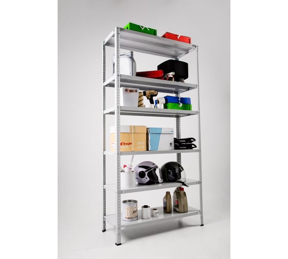 Изображение товара Стеллаж ООО ФУРАМА СТФ 2000x1000x500 мм, 6 полок, серый СТФ201050-6