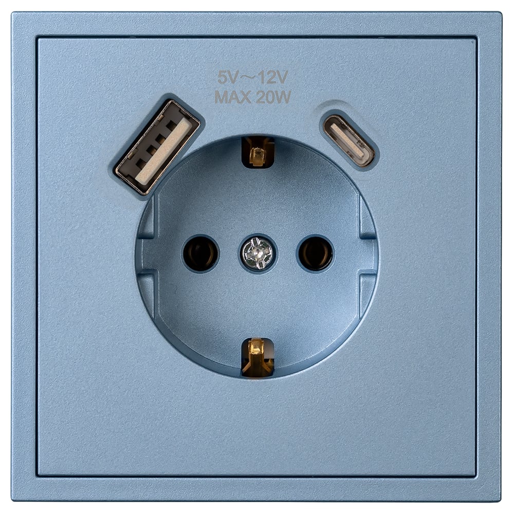 Изображение товара Розетка 1-местная с заземлением Smartbuy USB+Type-C 16А арктическая Капелла SBE-09bl-16-S1-USB Изображение товара Розетка 1-местная с заземлением Smartbuy USB+Type-C 16А арктическая Капелла SBE-09bl-16-S1-USB