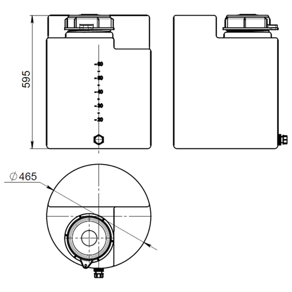 Изображение товара Пищевой дозировочный контейнер АНИОН 60л с крышкой и заглушкой ДК60КЗ