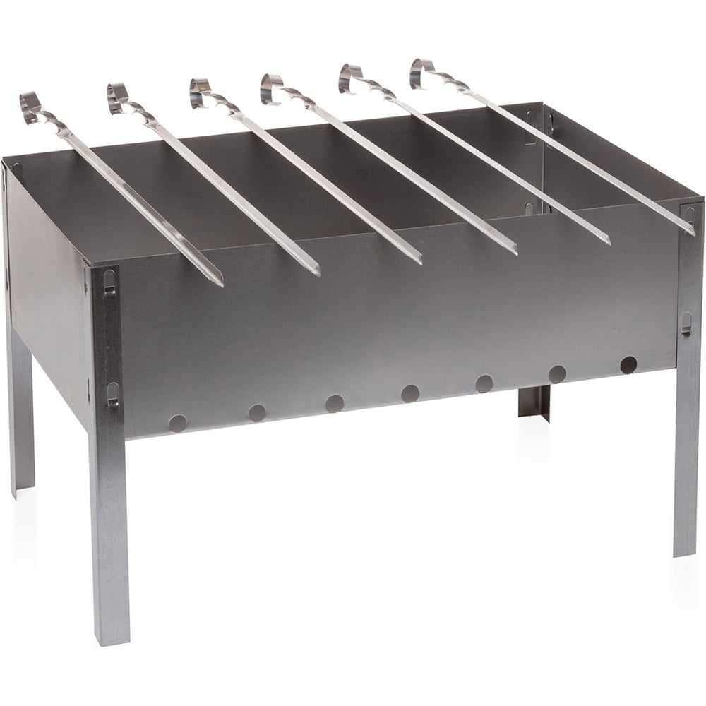 Изображение товара Мангал сборный Дача 40х24х24см с 6 шампурами в коробке new D-M09