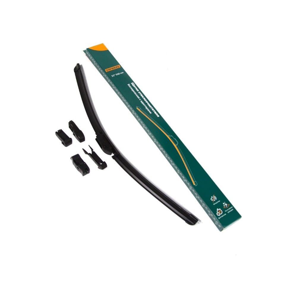 Изображение товара Щетка стеклоочистителя бескаркасная DINWARD 550 мм (22) (5 адаптеров) 746609v