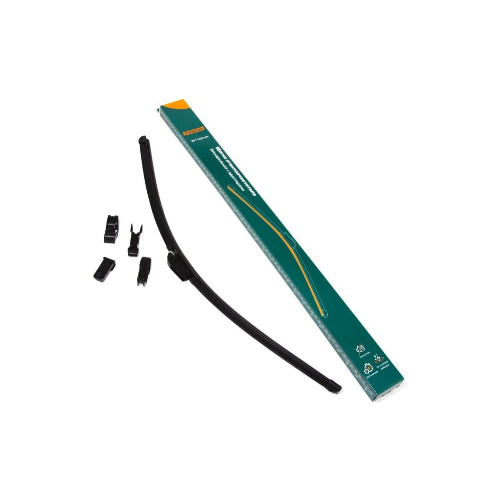 Изображение товара Щетка стеклоочистителя бескаркасная DINWARD 650 мм (26) (5 адаптеров) 746615v