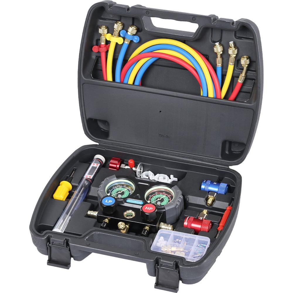 Изображение товара Коллектор манометрический NORDBERG NFG33K с шлангами и муфтами в кейсе