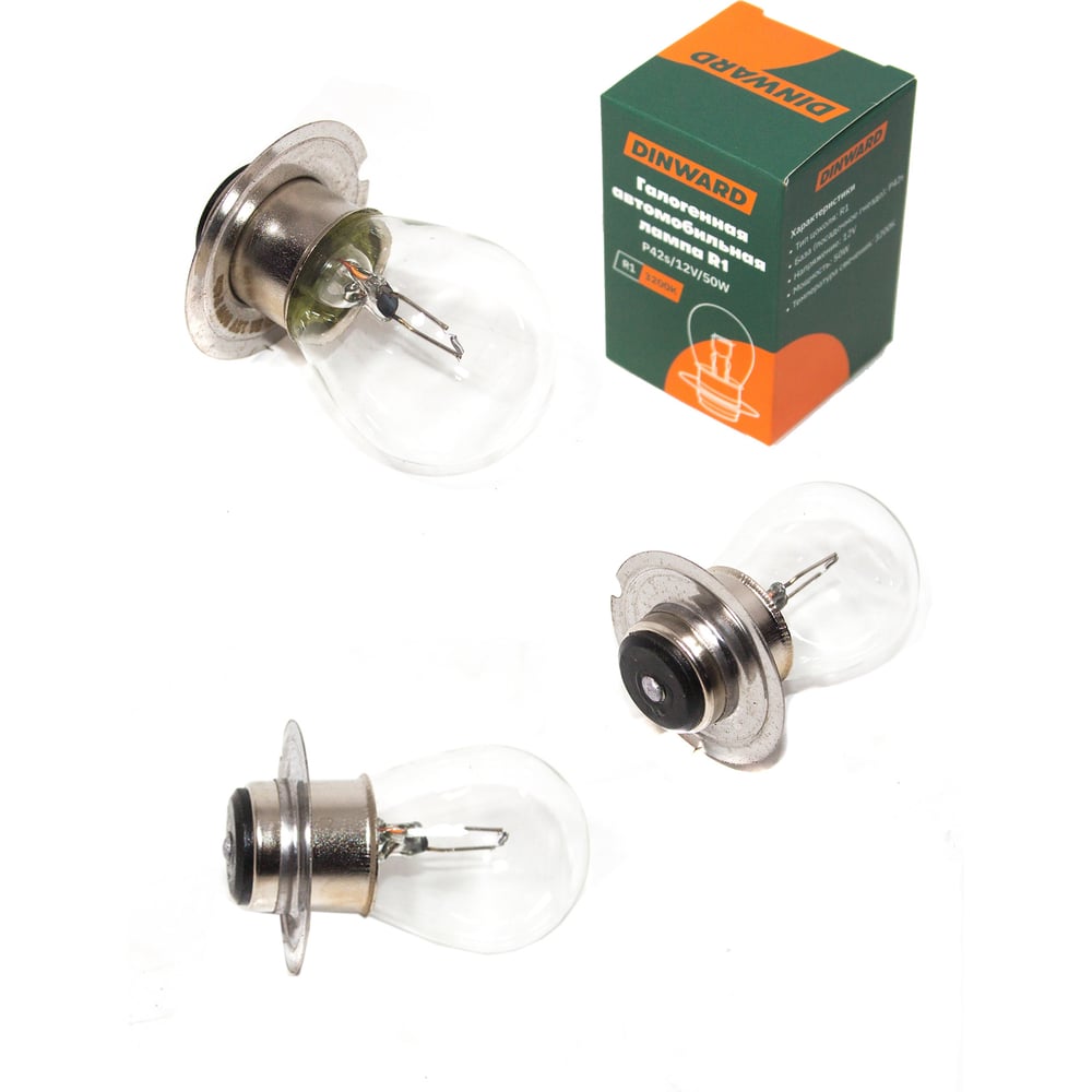 Изображение товара Лампа DINWARD R2 12 V 50 W (фарная) тракторная P42s (крат_уп_10шт) (1 конт.) 746157v