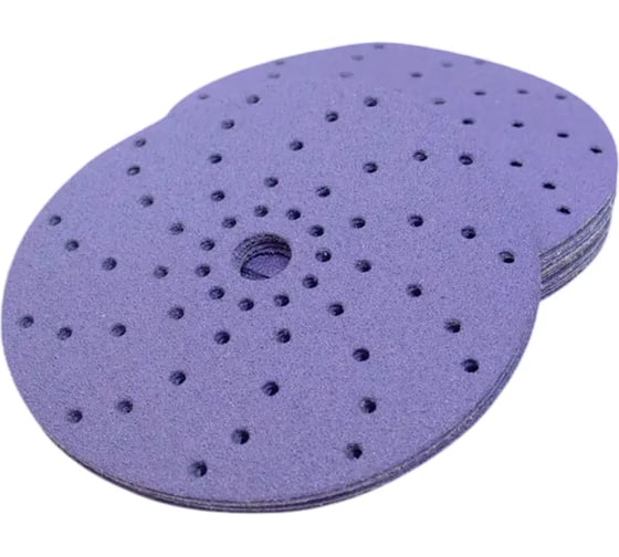 Изображение товара Круги шлифовальный CERAMAX 150 мм PURPLE FILM multiholes (мультиотверсный), P320, 5 шт. 1CRX1644